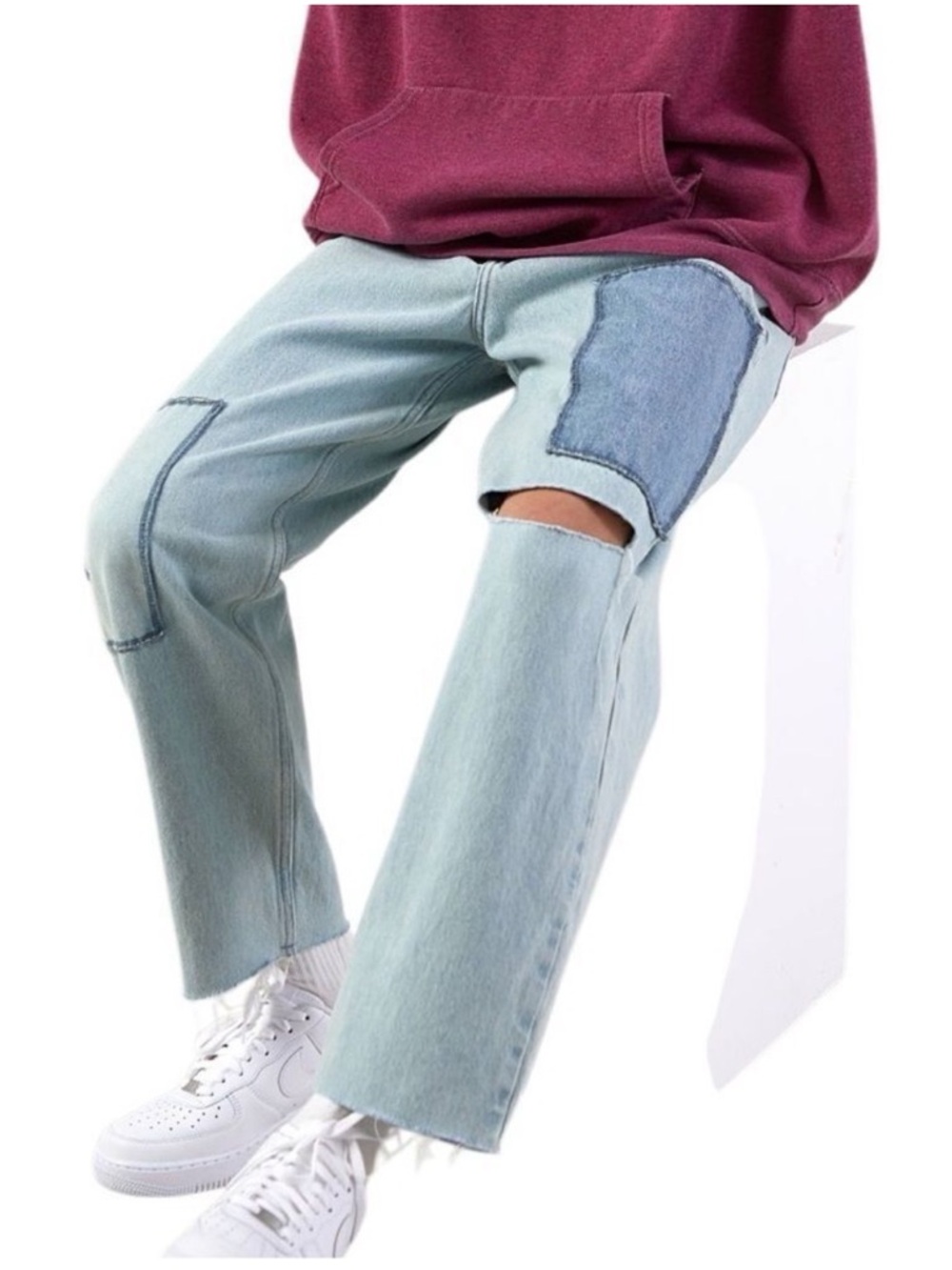 BDG Bow Fit Patchwork jeans light wash 32 X 30